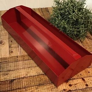 red metal toolbox tray